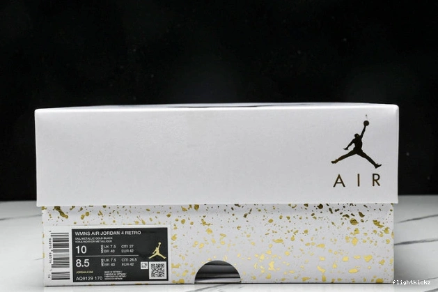 Metallic Gold Jordan AQ9129-170 4 Retro 0716